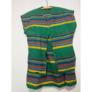 Vintage Mondi Skirt Set 40 Green Multi Stripe Retro Colorblock Cotton 1980s